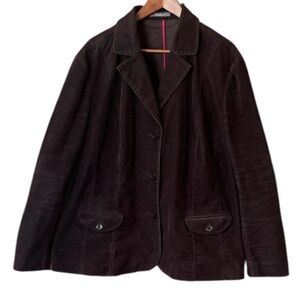 Vintage Liz Claiborne Women's Dark Brown Corduroy Jacket Size 22W